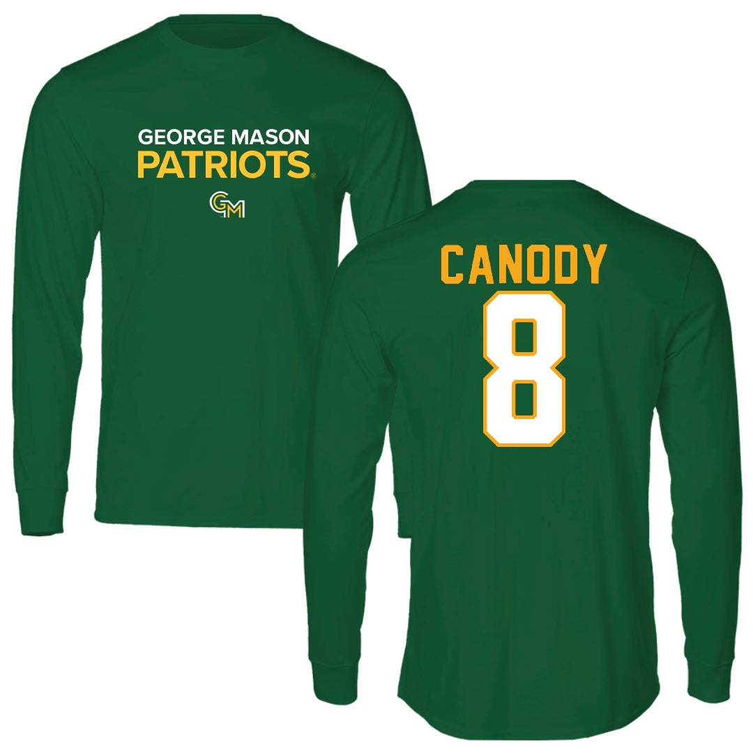 George Mason University Baseball Green Performance Long Sleeve - #8 Drew Canody