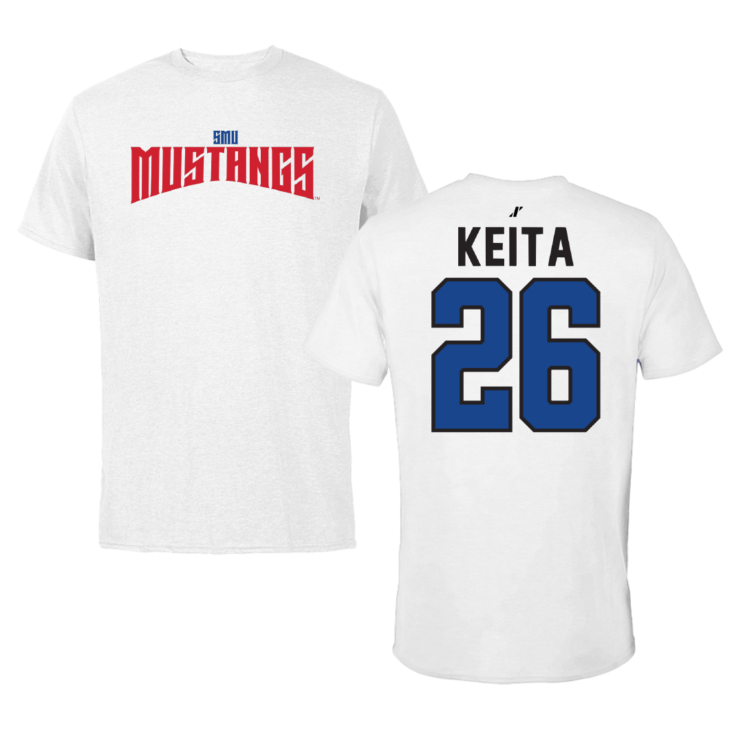 Southern Methodist University Soccer White Classic Performance Tee - #26 Ibrahim Keita
