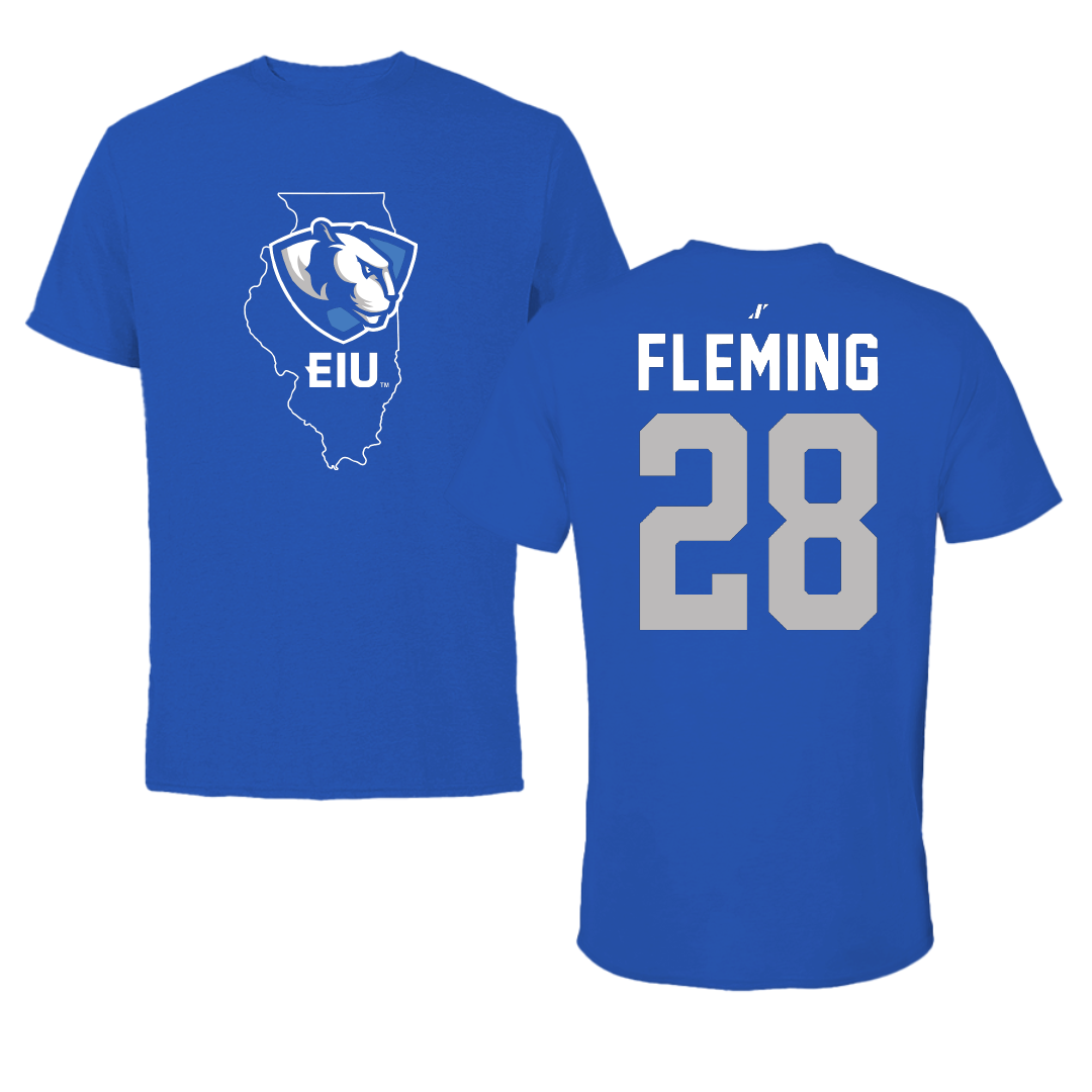Eastern Illinois University Football Blue State Performance Tee - #28 Jacarre Fleming