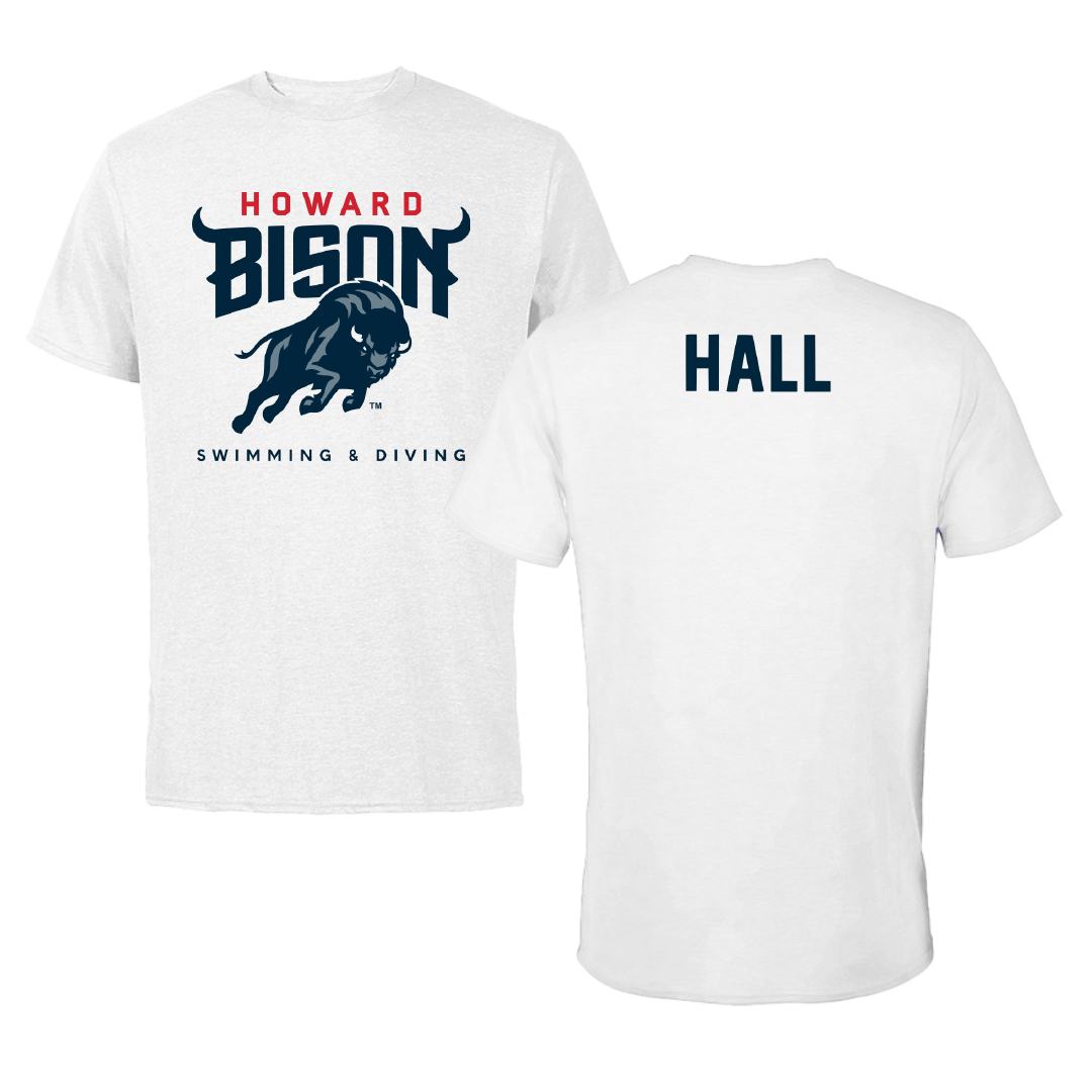 Howard University Swimming & Diving White Tee - Francoise Hall