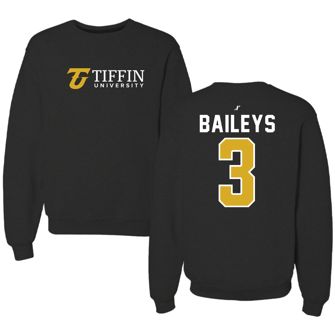 Tiffin University Baseball Black Crewneck - #3 Jonny Baileys