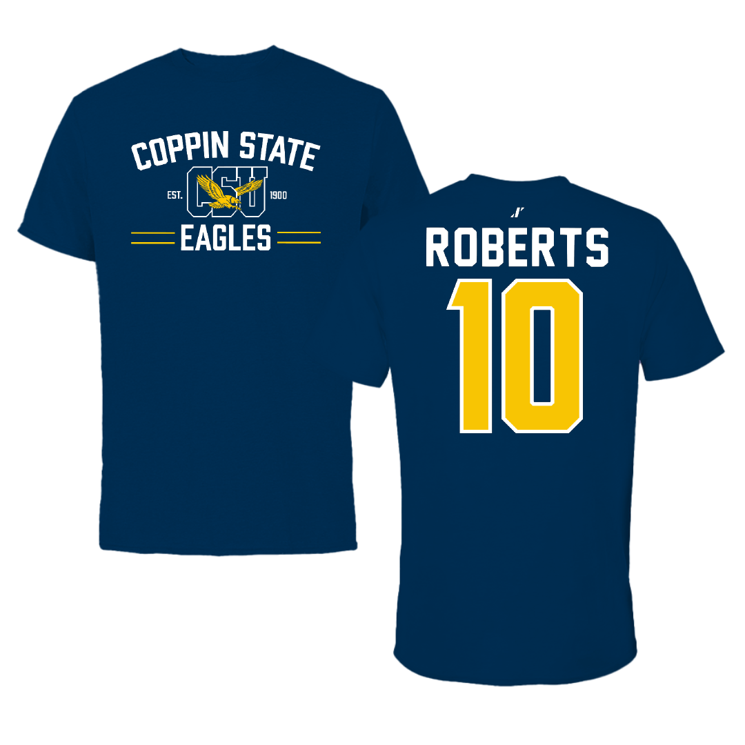 Coppin State University Baseball Navy General Tee - #10 Brayton Roberts
