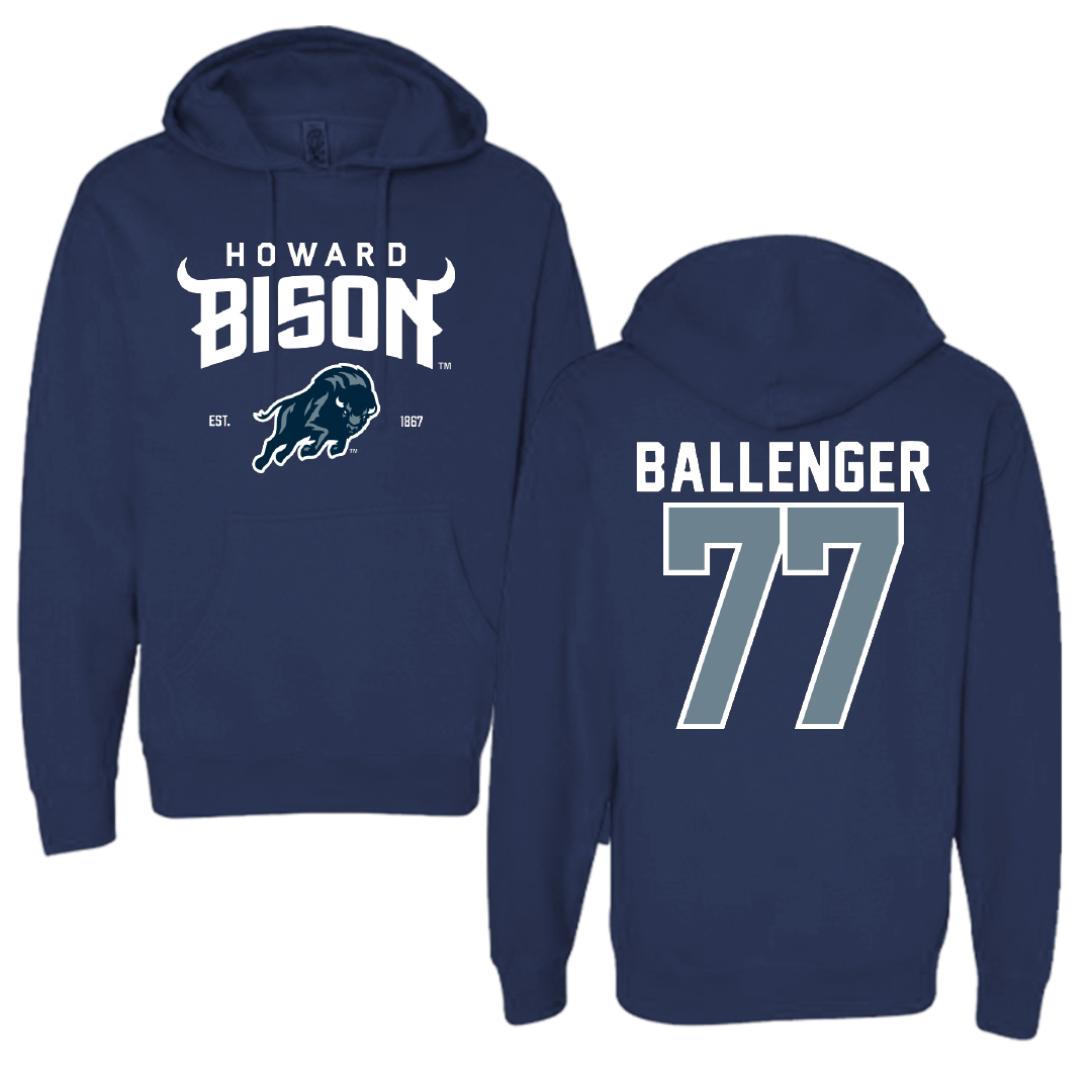Howard University Softball Navy General Hoodie - #77 Ameenah Ballenger