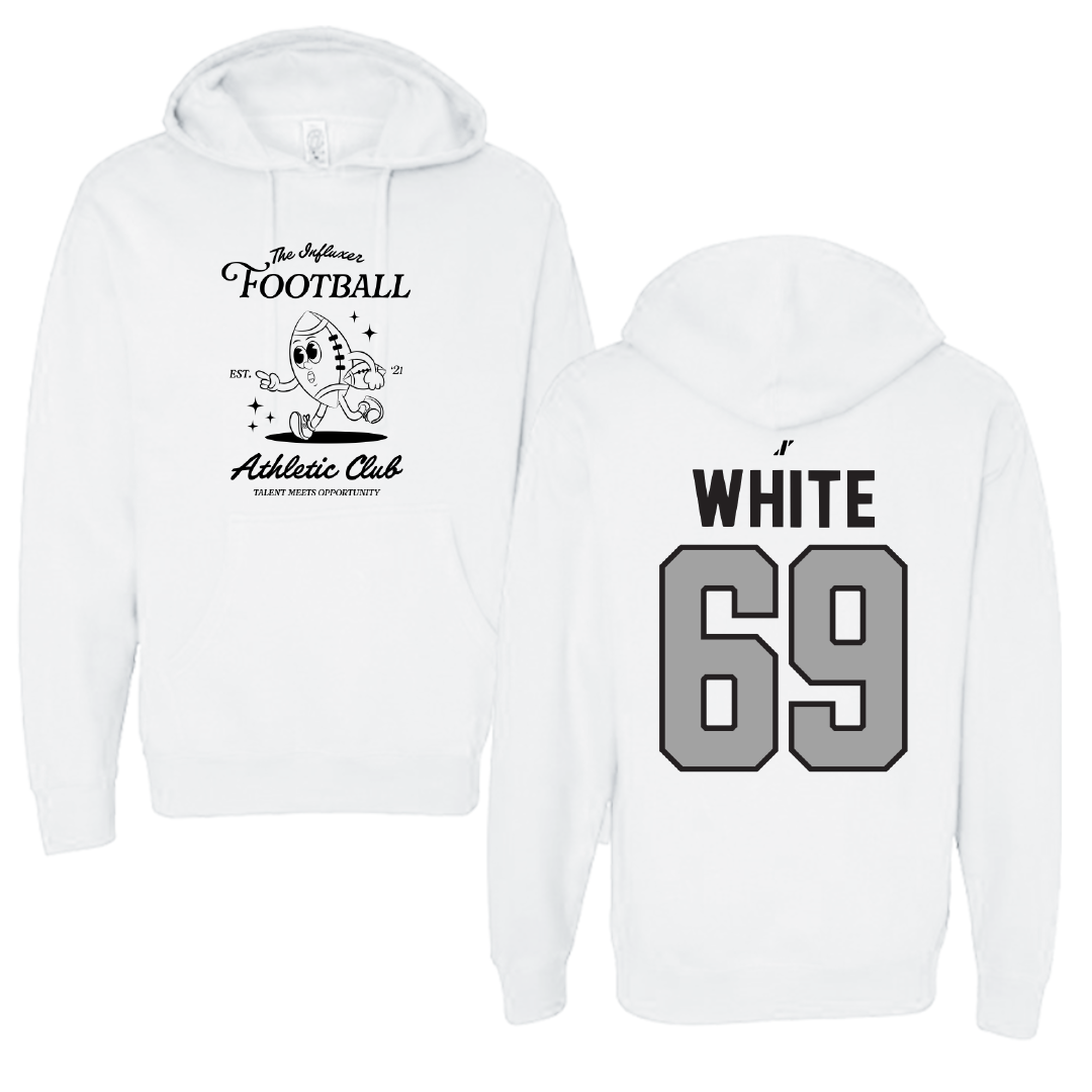 Football White Influxer Athletic Club Hoodie - #69 Dequarious White