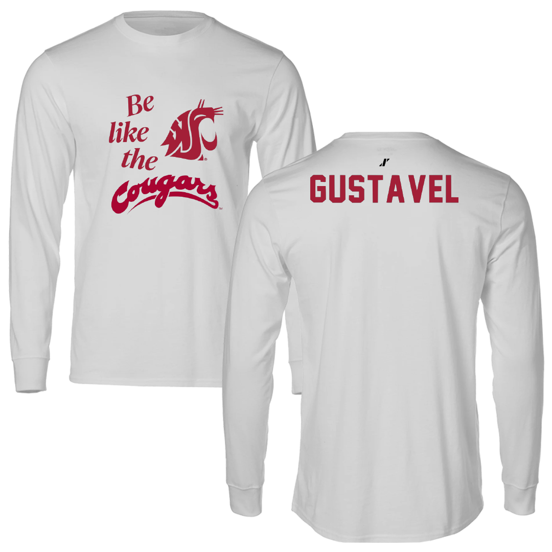 Washington State University TF and XC Light Gray Be Like Us Performance Long Sleeve - Alex Gustavel
