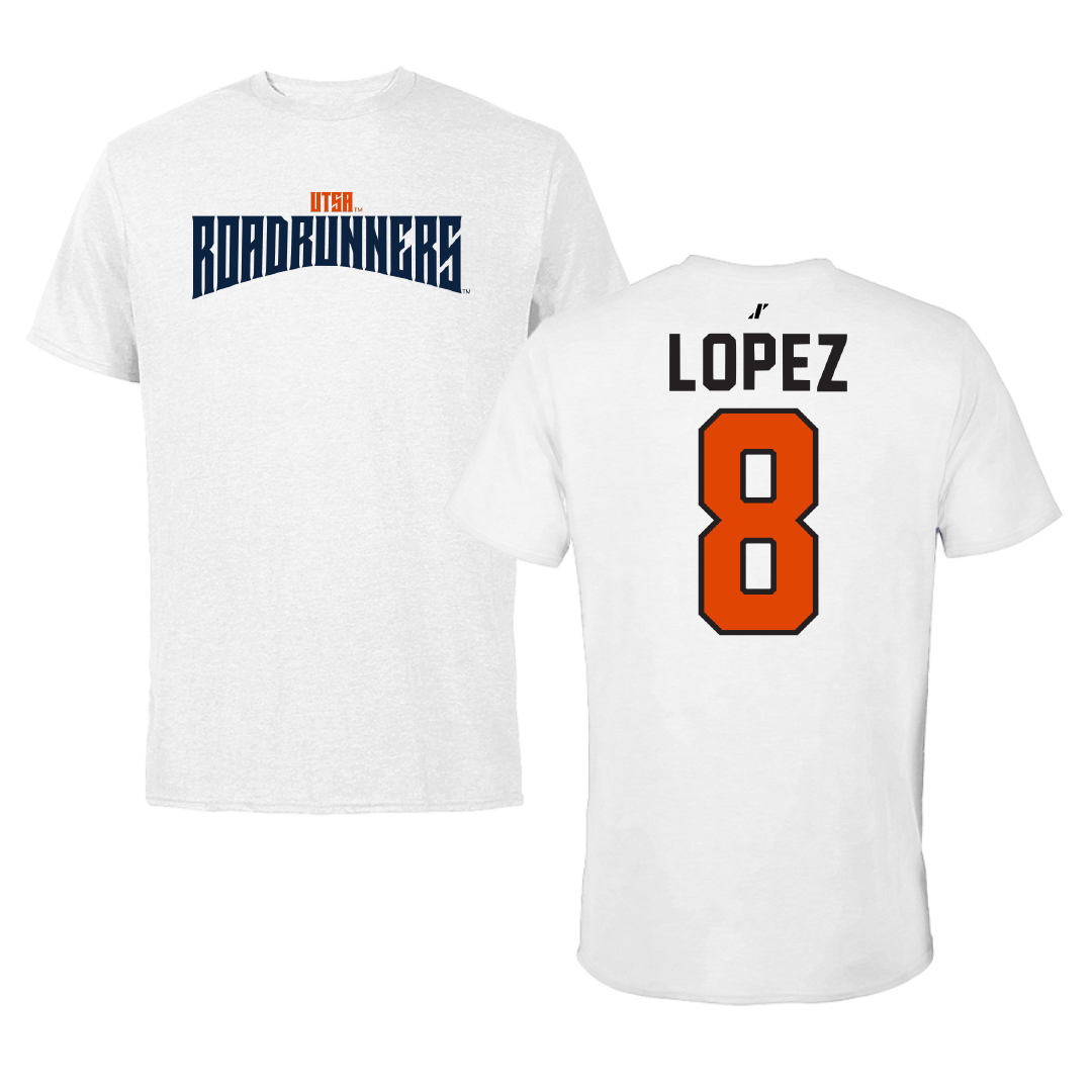 University of Texas at San Antonio Soccer White Classic Performance Tee - #8 Haley Lopez