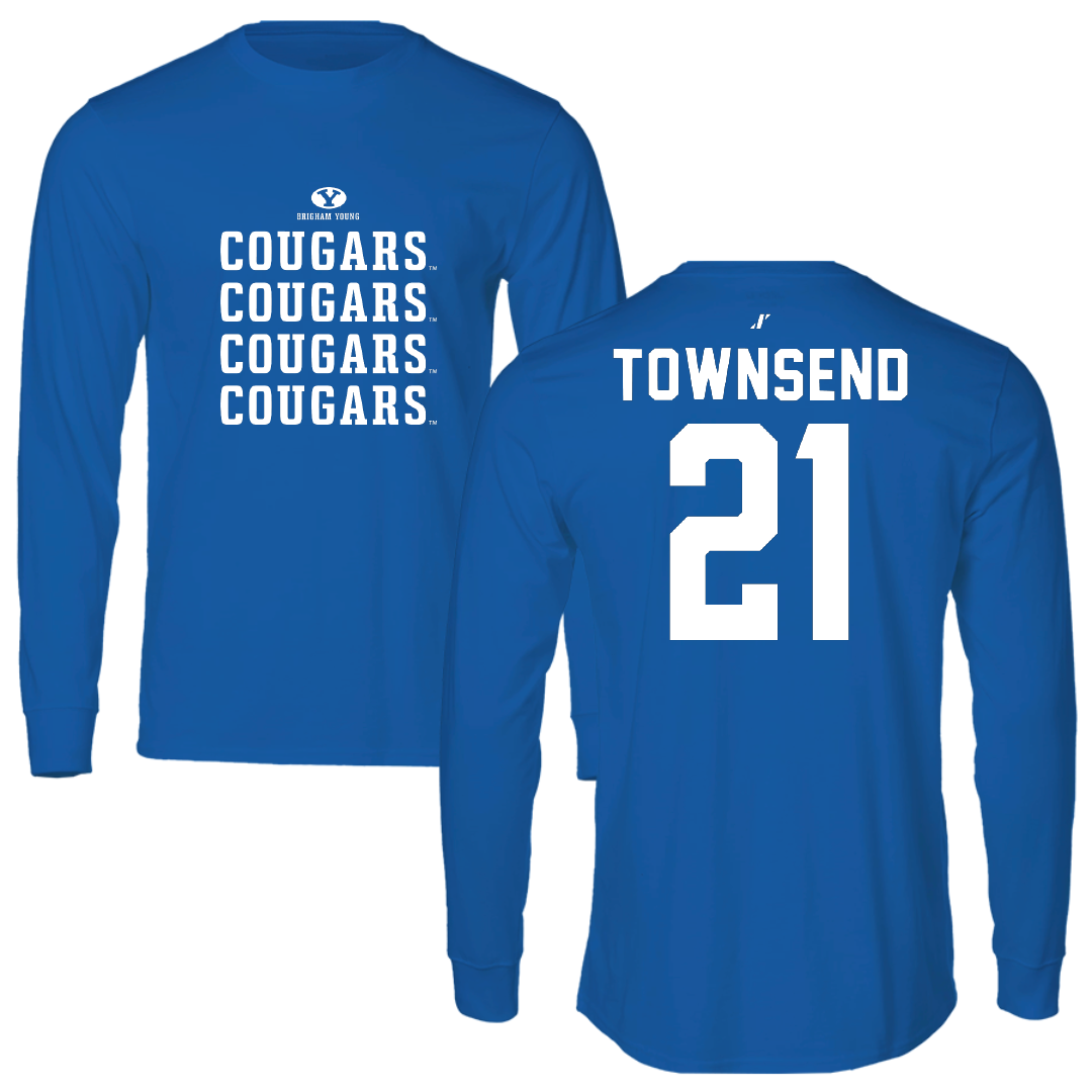 Brigham Young University Softball Blue General Long Sleeve - #21 Breana Townsend