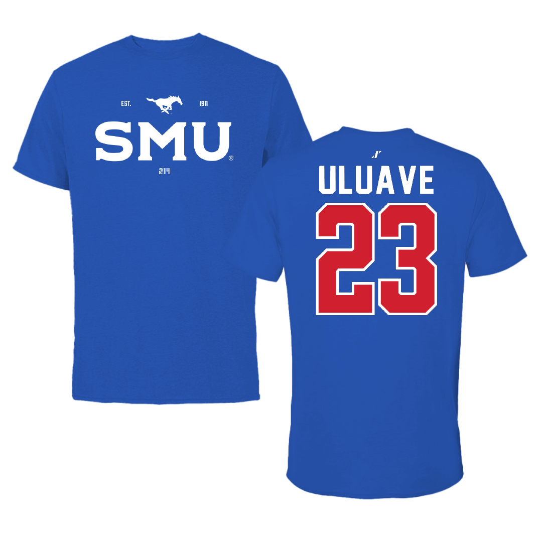 Southern Methodist University Volleyball Blue General Performance Tee - #23 Sina Uluave