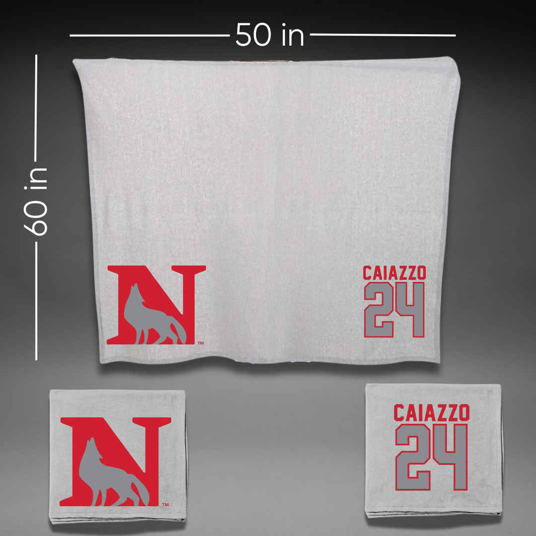 Newberry College Lacrosse Gray Blanket - #24 Derek Caiazzo