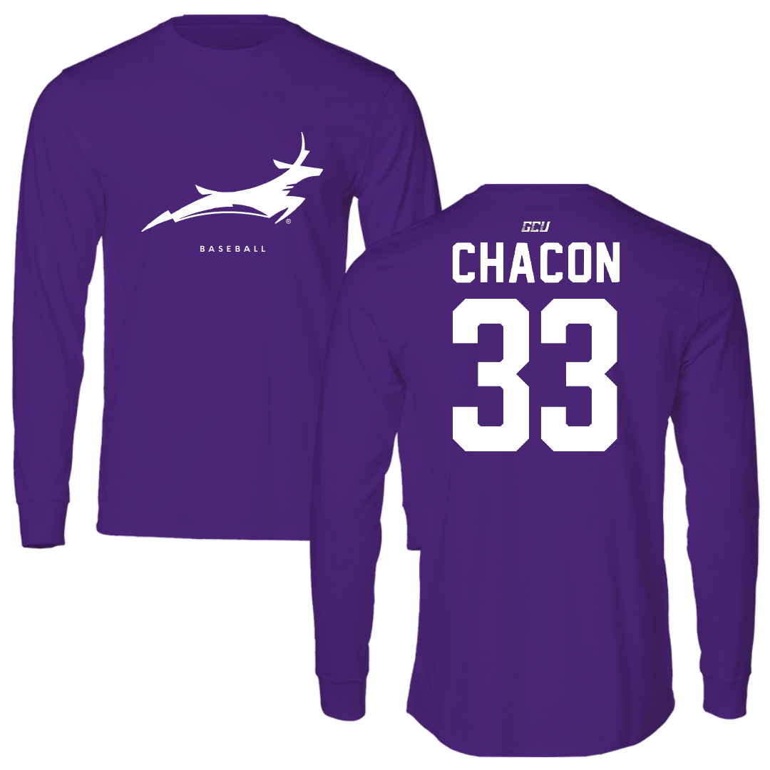 Grand Canyon University Baseball Purple Long Sleeve - #33 Dominic Chacon