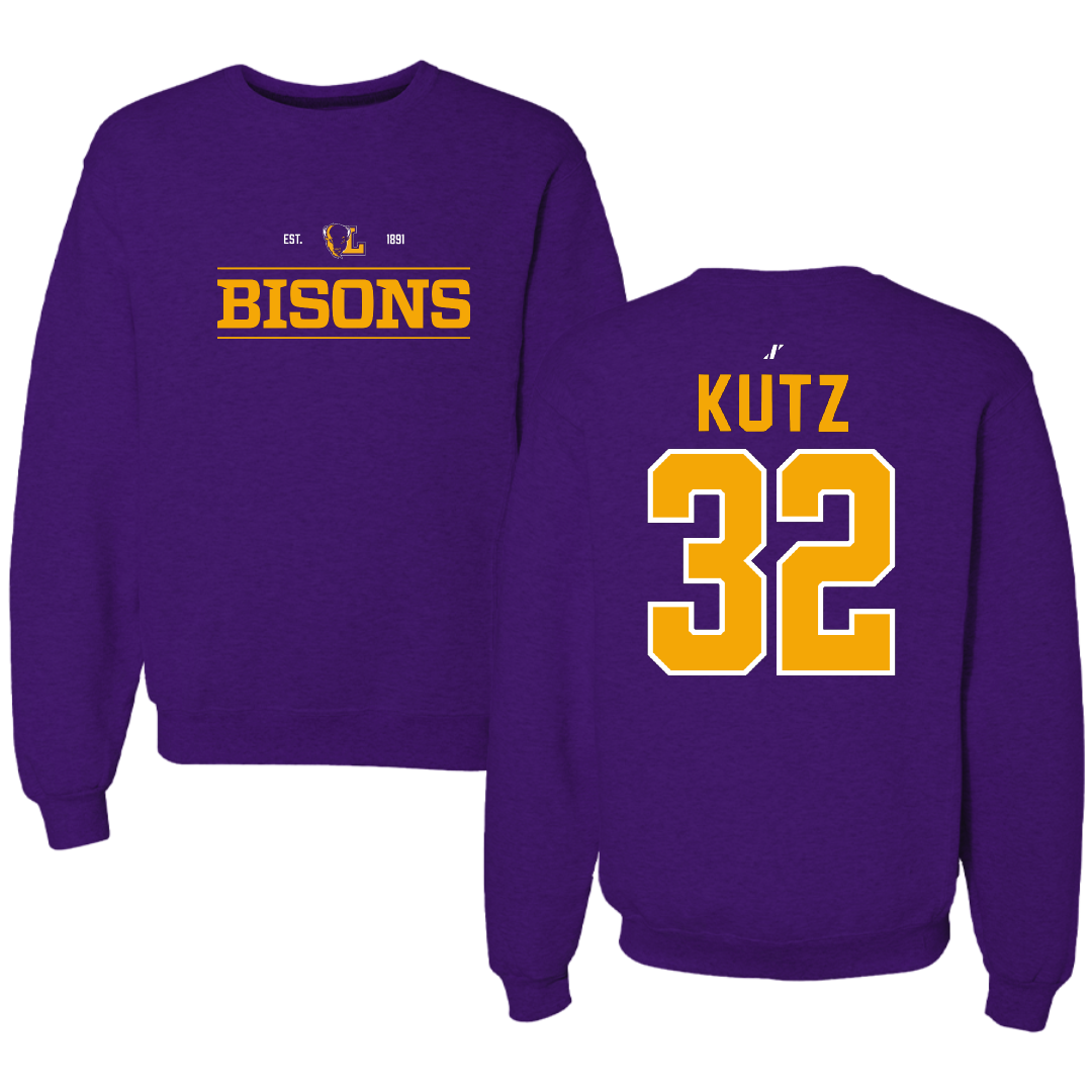 Lipscomb University Baseball Purple General Crewneck - #32 Ryan Kutz