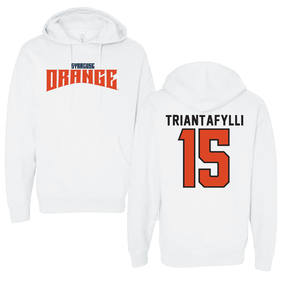 Syracuse University Basketball White Classic Hoodie - #15 Marilena Triantafylli