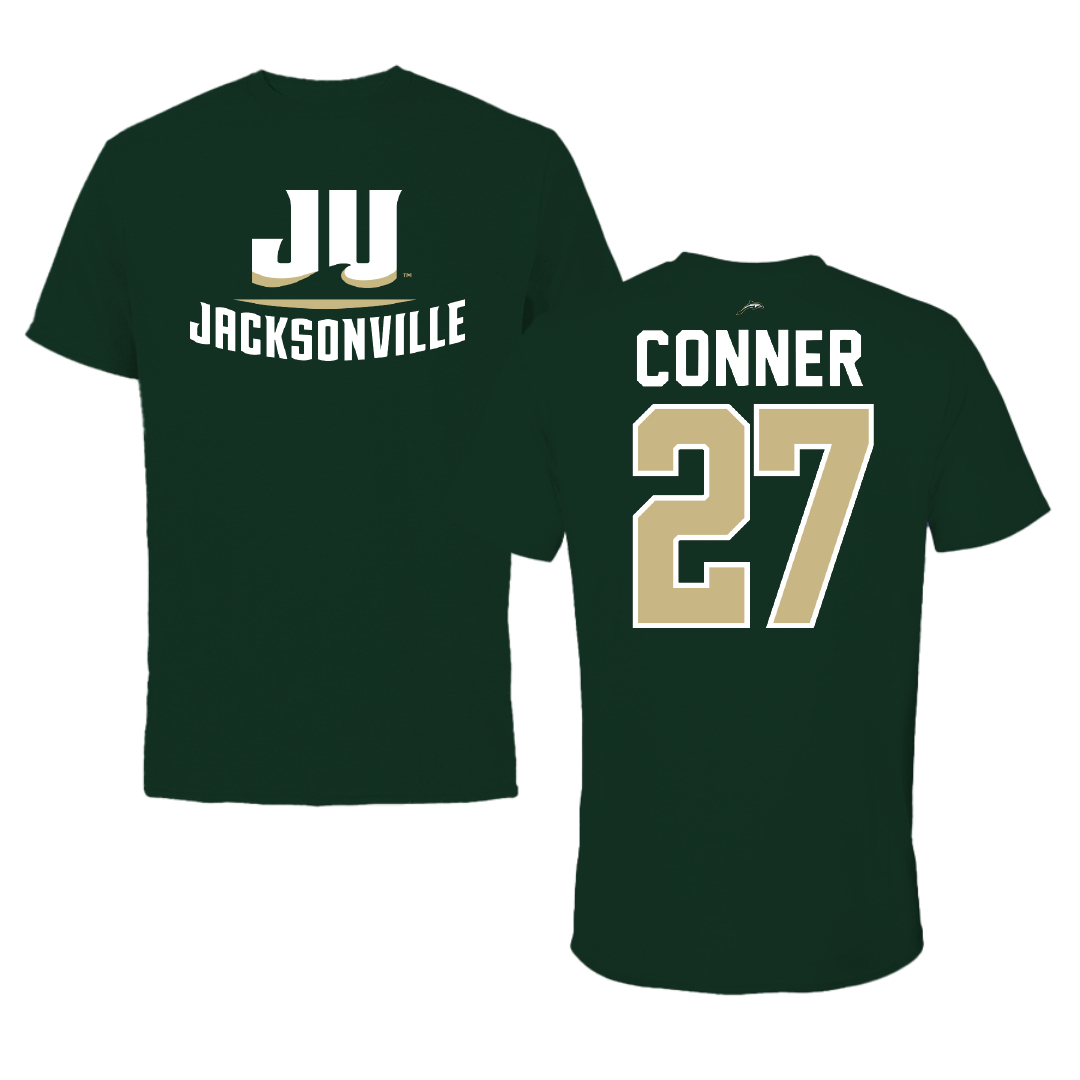 Jacksonville University Lacrosse Forest Green Tee - #27 Ian Conner