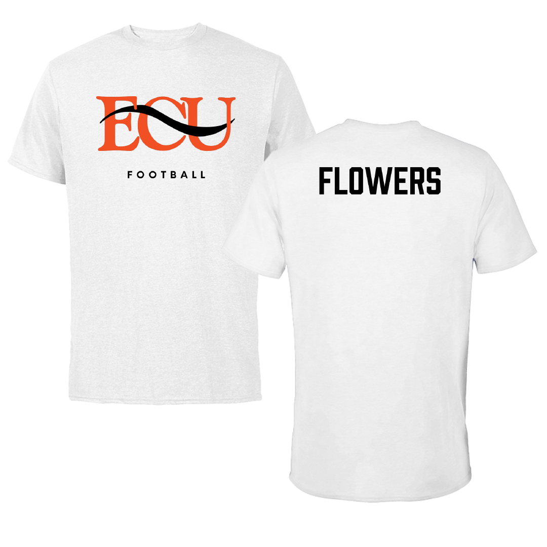 East Central University Football White Tee - Caleb Flowers