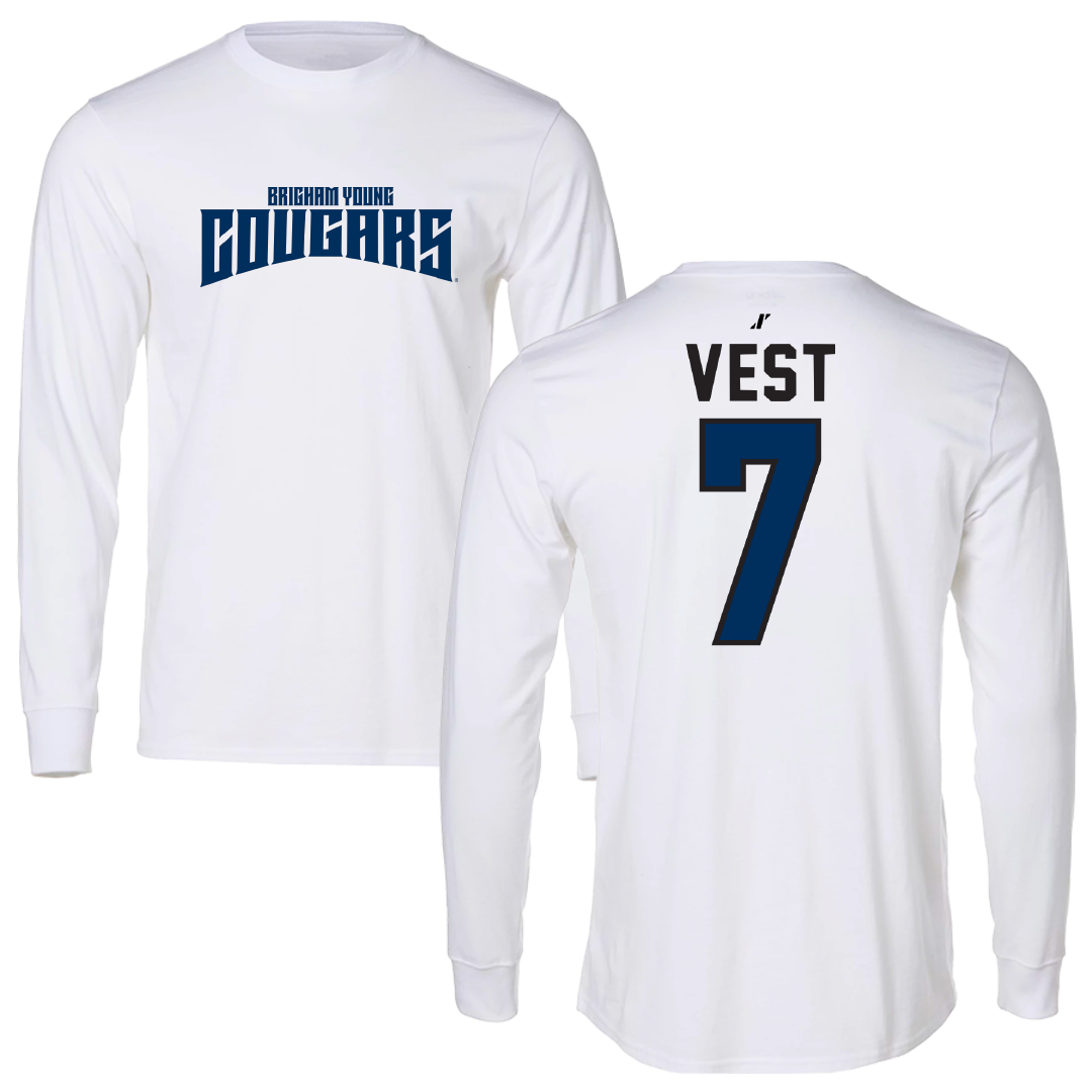 Brigham Young University Baseball White Classic Long Sleeve - #7 Cooper Vest