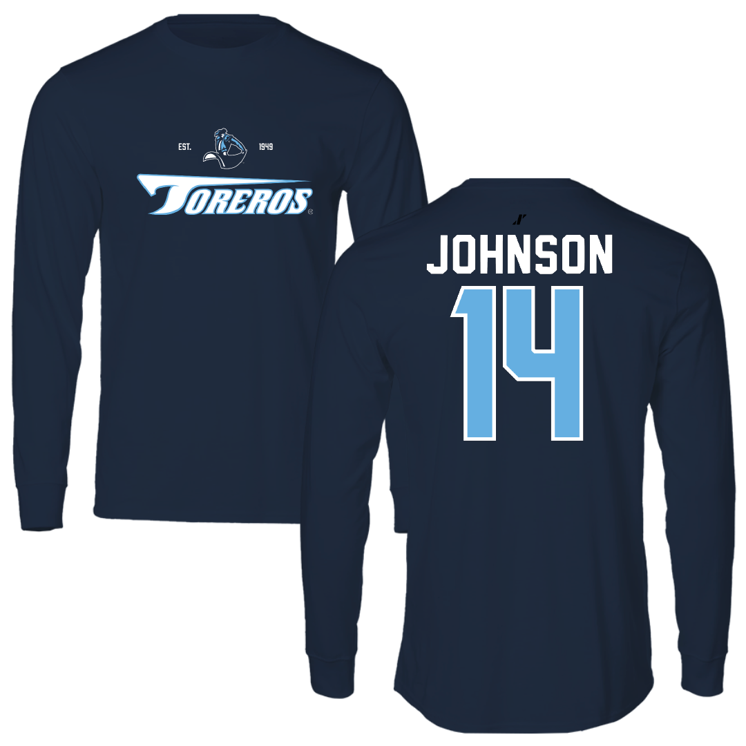 University of San Diego Softball Navy General Long Sleeve - #14 Taylor Johnson