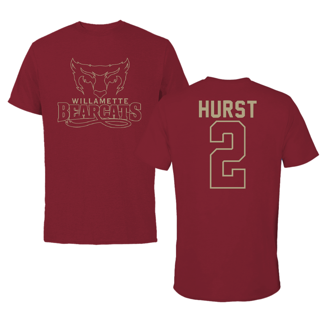 Willamette University Basketball Cardinal Tee - #2 Will Hurst