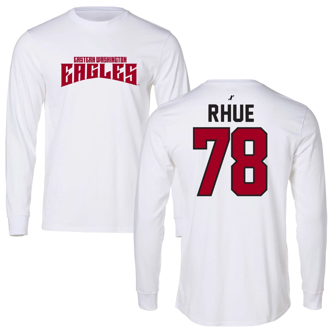 Eastern Washington University Football White Classic Performance Long Sleeve - #78 Gabe Rhue