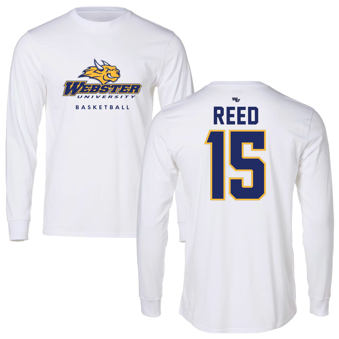 Webster University Basketball White Long Sleeve - #15 Sebastian Reed