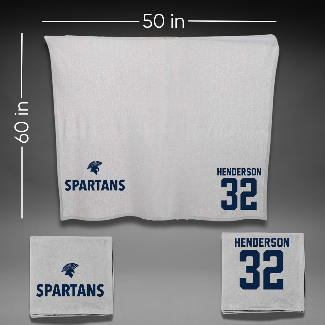 Missouri Baptist University Volleyball Gray Blanket - #32 Kadin Henderson