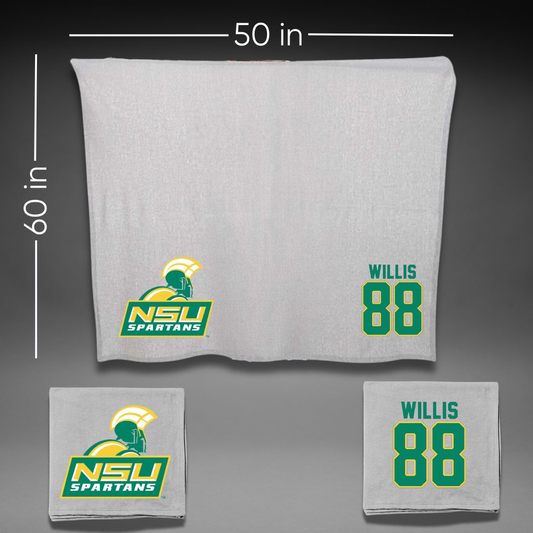 Norfolk State University Football Gray Blanket - #88 Toby Willis