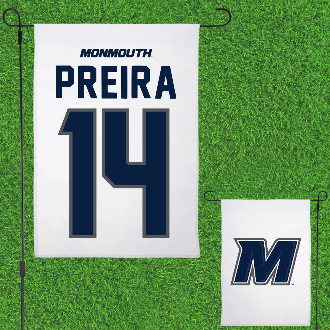 Monmouth University Basketball White Garden Flag - #14 Kellyn Preira