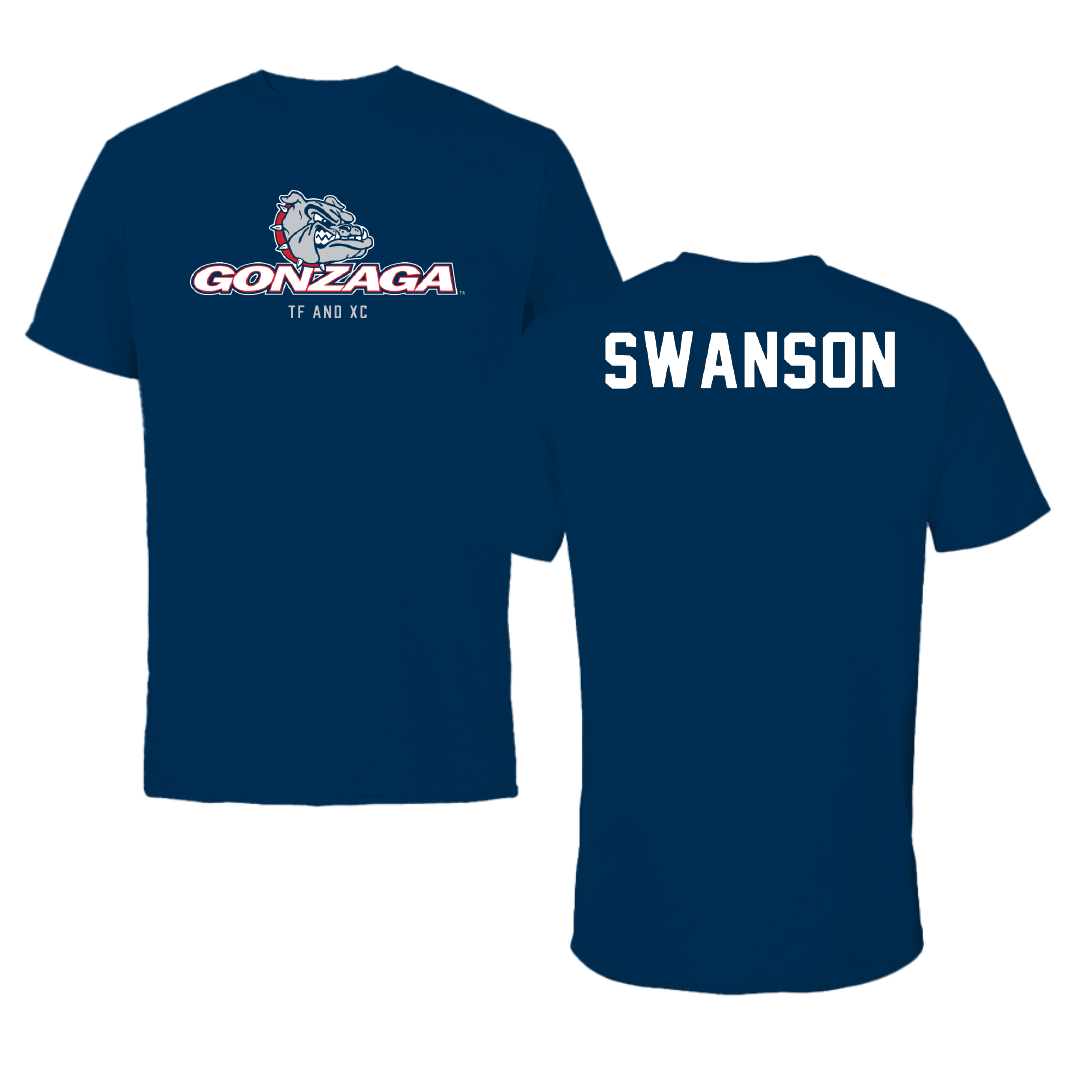 Gonzaga University TF and XC Navy Block Tee - Caden Swanson