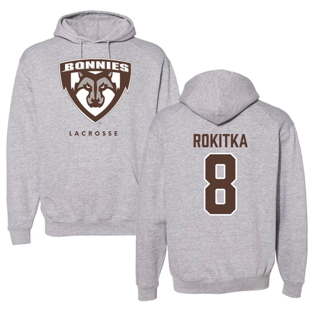 St. Bonaventure University Lacrosse Gray Hoodie - #8 Katelyn Rokitka