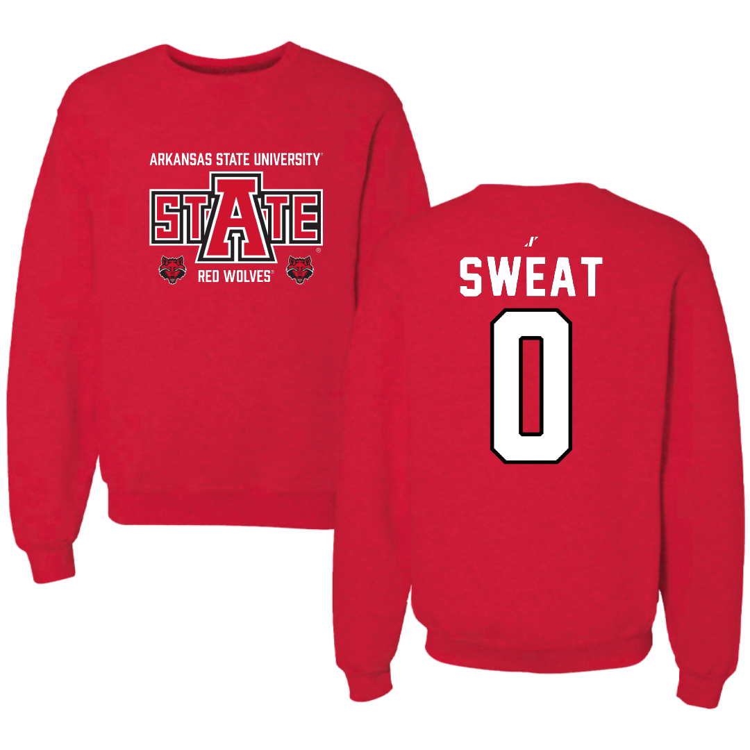 Arkansas State University Soccer Red General Crewneck - #0 Taylor Sweat