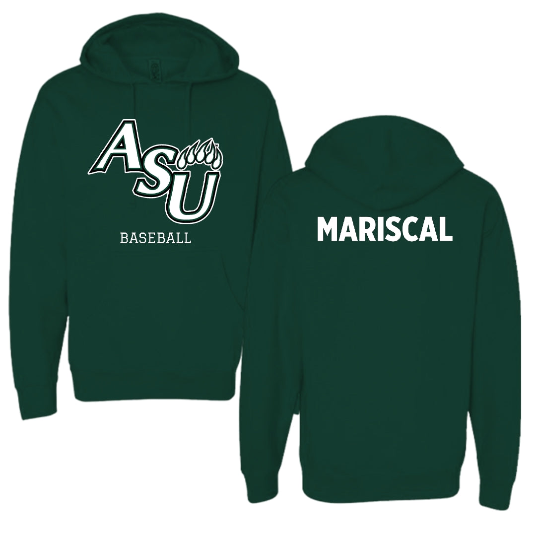 Adams State University Baseball Forest Green Block Hoodie - Luke Mariscal