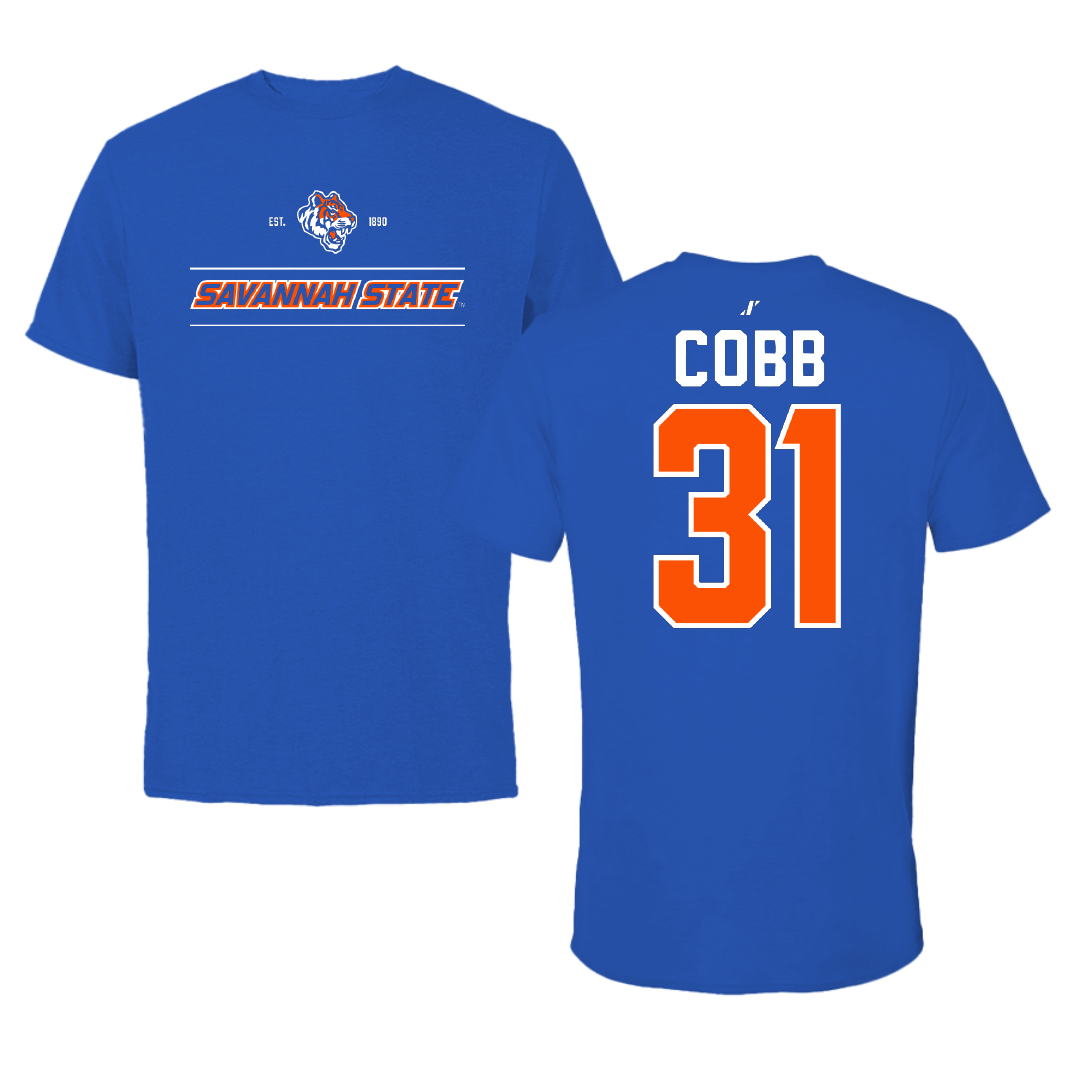 Savannah State University Football Blue General Tee - #31 Jason Cobb