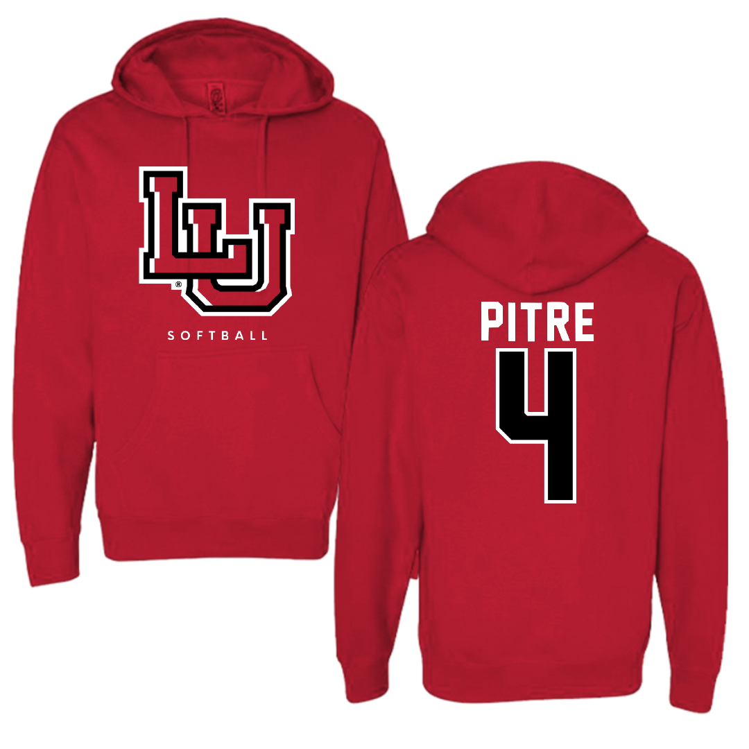 Lamar University Softball Red Hoodie - #4 Mallory Pitre