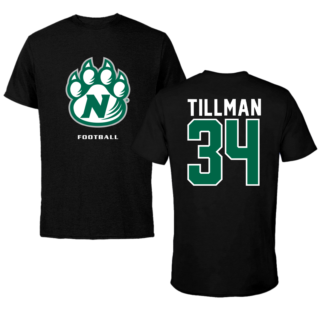 Northwest Missouri State University Football Black Performance Tee - #34 Mike Tillman