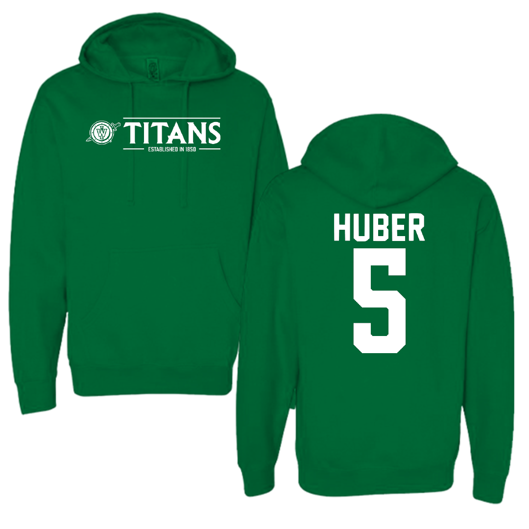 Illinois Wesleyan University Basketball Green General Hoodie - #5 Lauren Huber