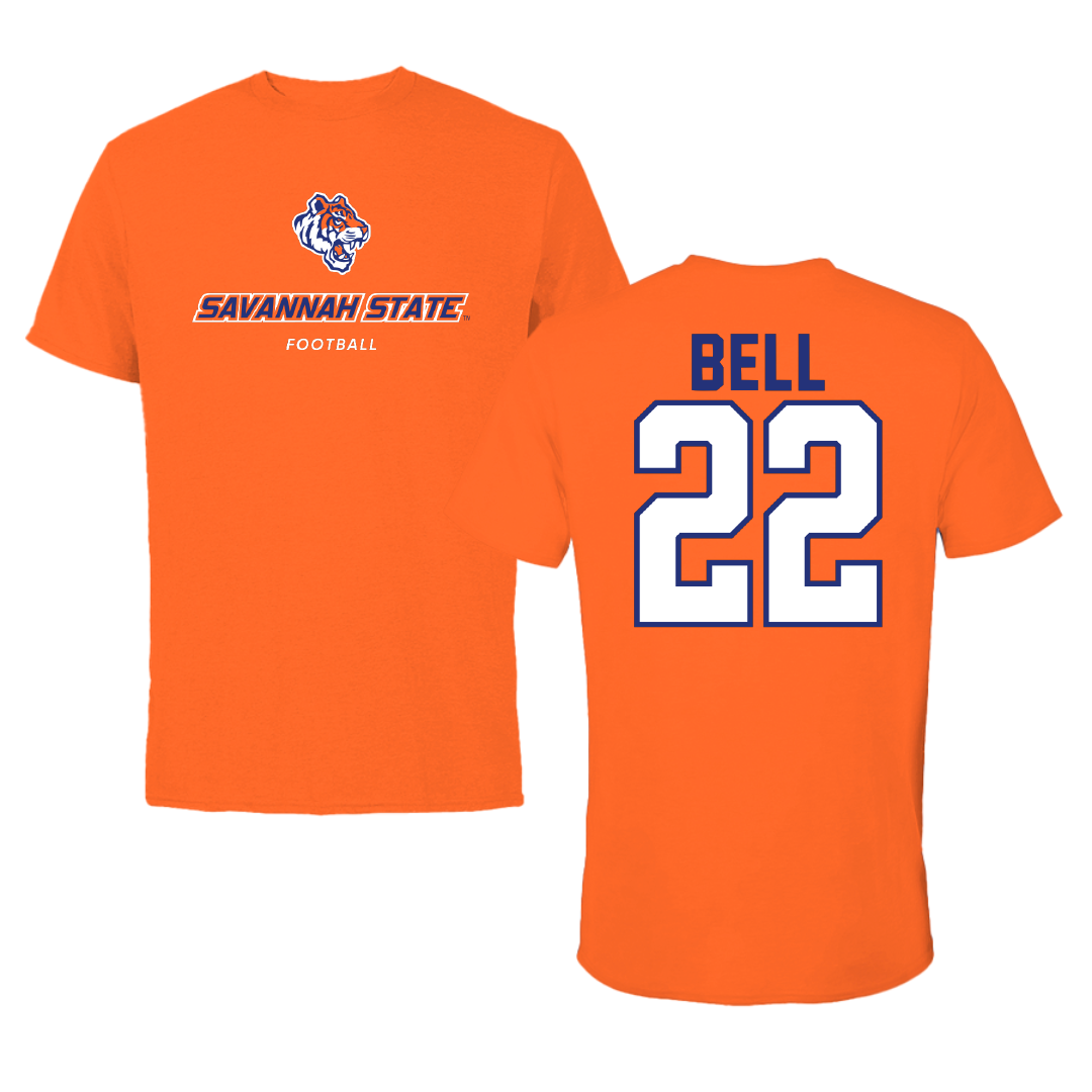 Savannah State University Football Orange Performance Tee - #22 Darrian Bell