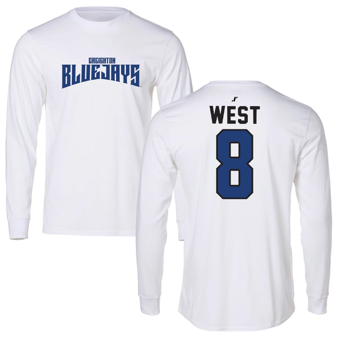 Creighton University Softball White Classic Performance Long Sleeve - #8 Lily West