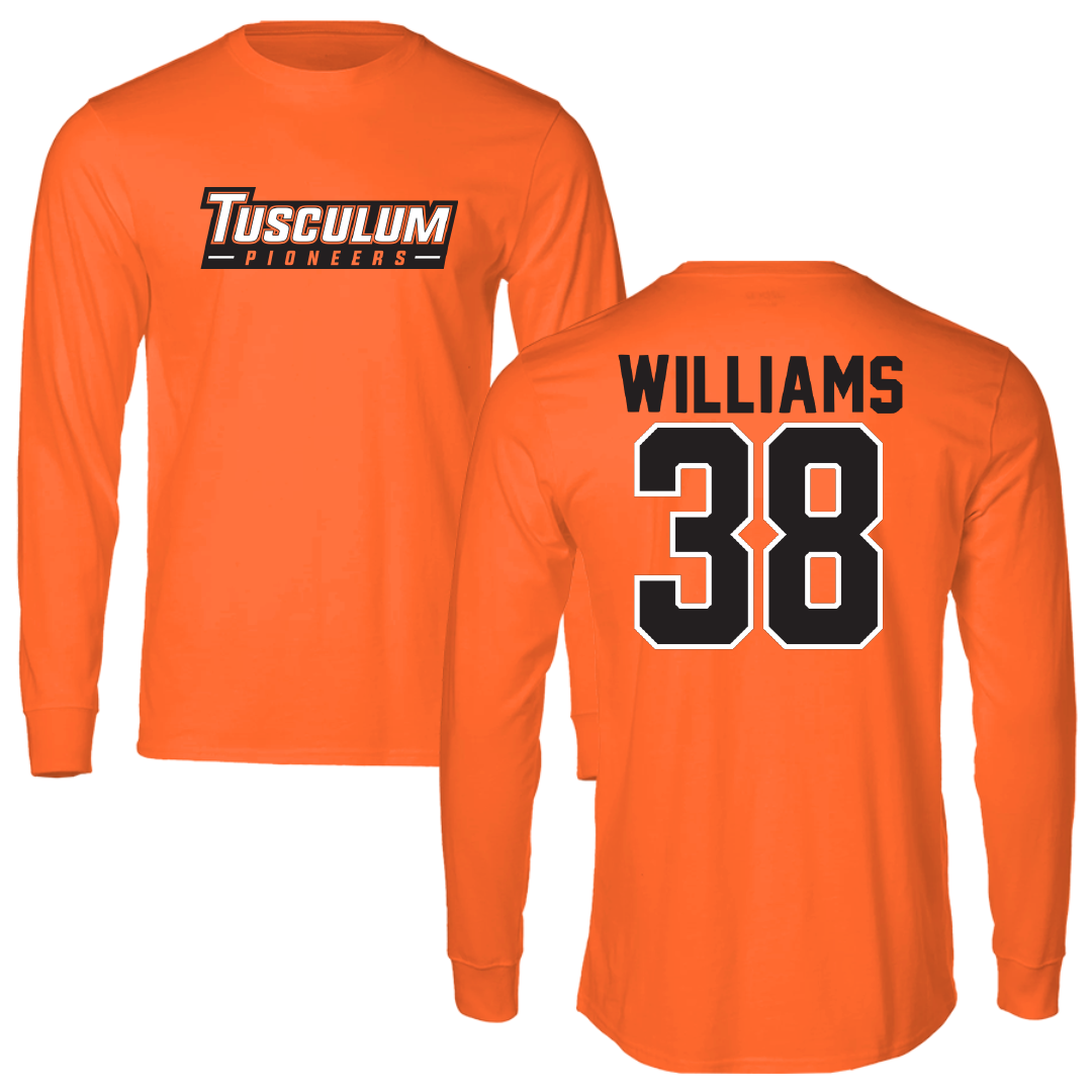 Tusculum University Football Orange Long Sleeve - #38 Jeremiah Williams