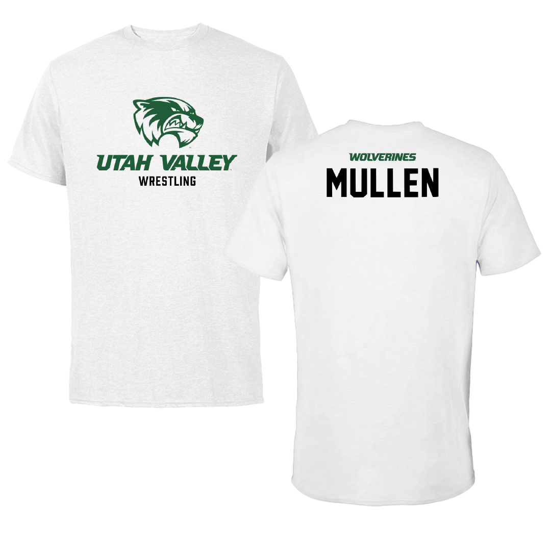 Utah Valley University Wrestling White Performance Tee - Patrick Mullen