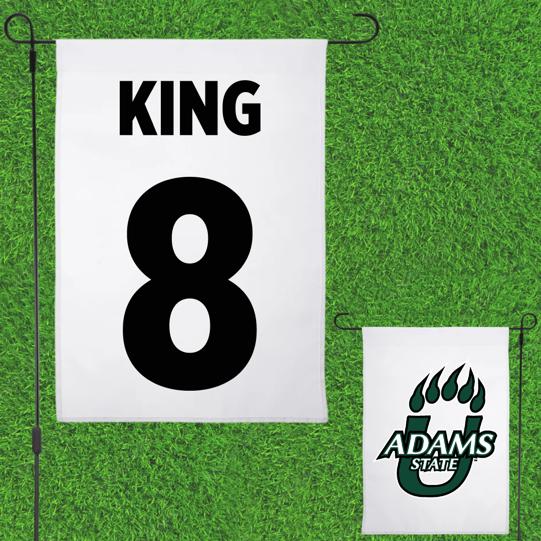 Adams State University Basketball White Garden Flag - #8 Jayce King