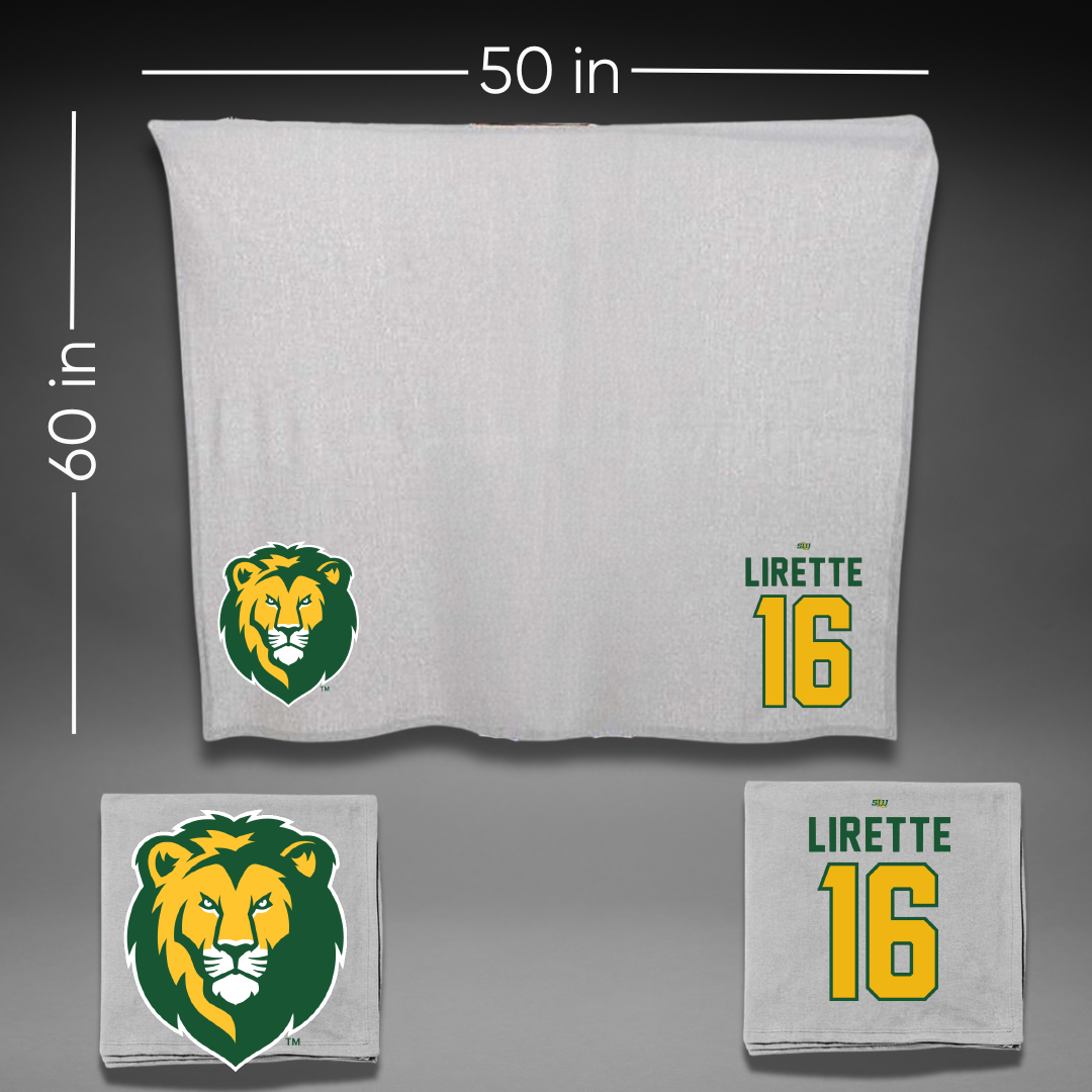 Southeastern Louisiana University Baseball Gray Blanket - #16 Luke Lirette