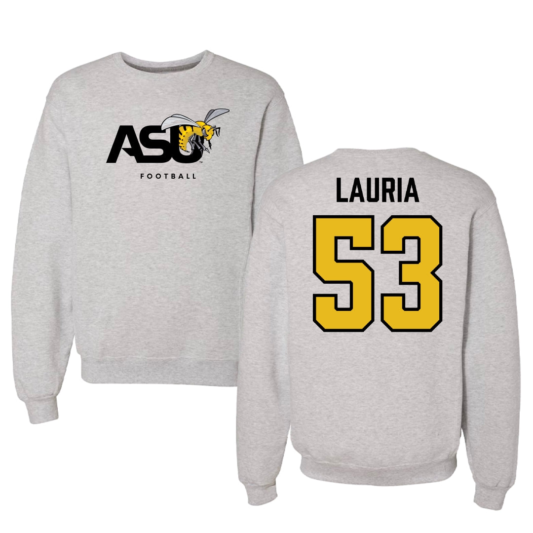 Alabama State University Football Light Gray Crewneck - #53 Thomas Lauria