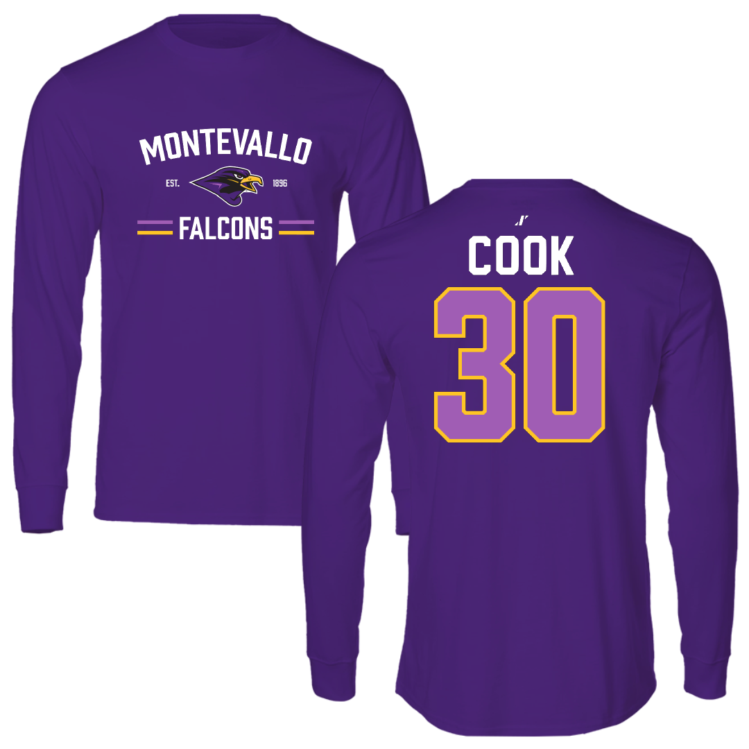 University of Montevallo Basketball Purple General Performance Long Sleeve - #30 Savannah Cook