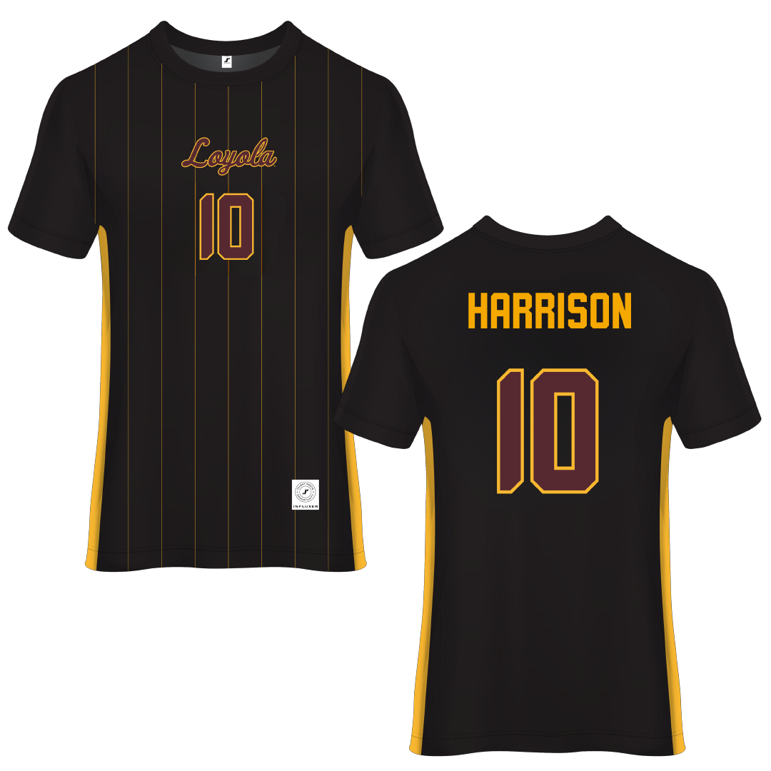 Loyola University-Chicago Black Soccer Jersey - #10 Taylor Harrison