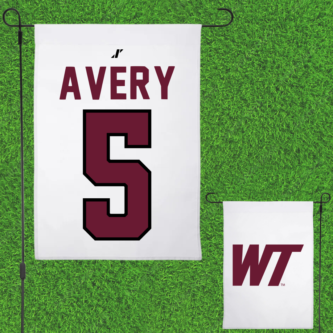 West Texas A&M University Softball White Garden Flag - #5 Kiley Avery