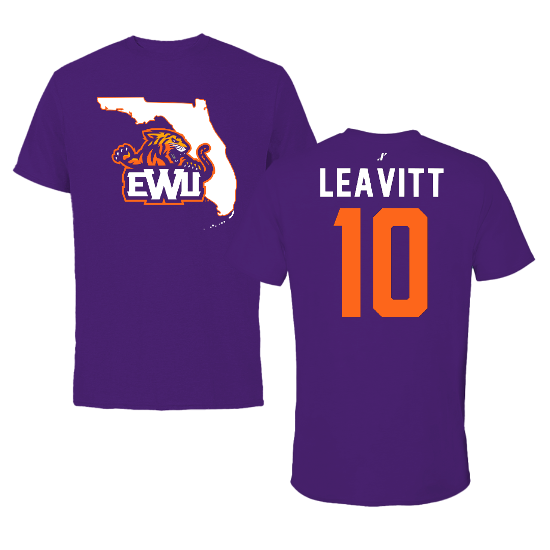 Edward Waters University Volleyball Purple State Performance Tee - #10 Damon Leavitt