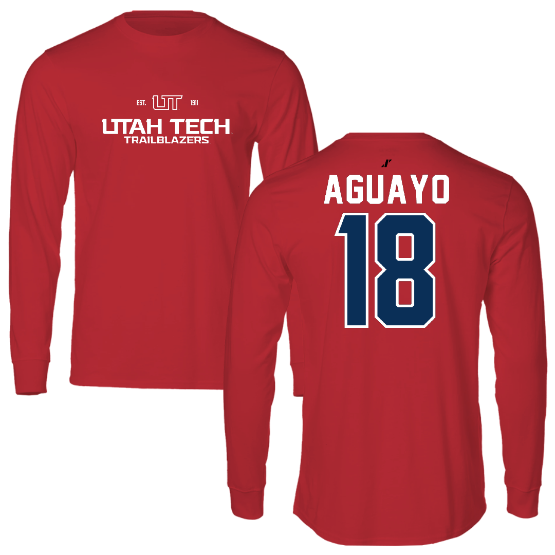 Utah Tech University Football Red General Long Sleeve - #18 Aiden Aguayo