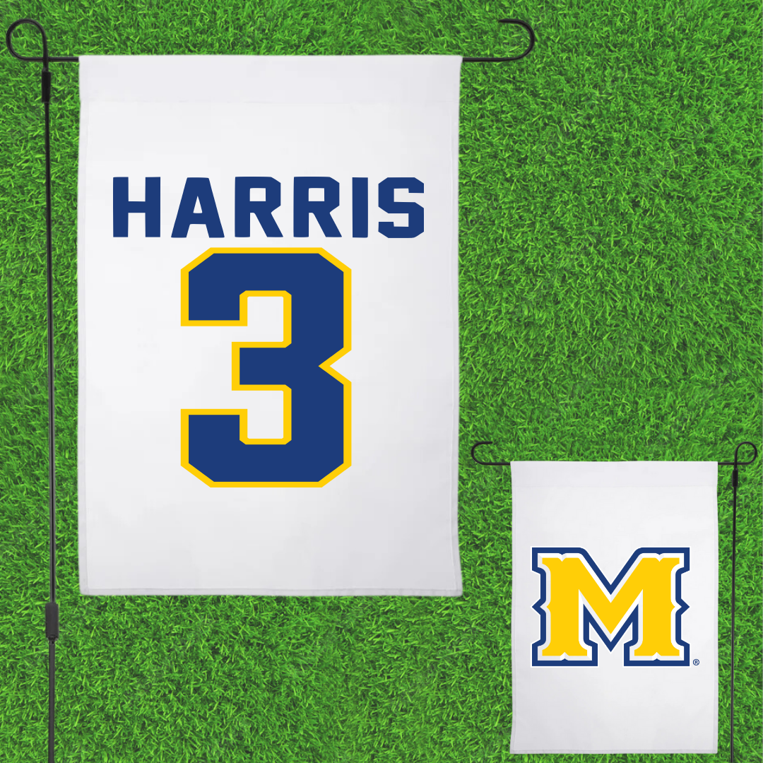 McNeese State University Football White Garden Flag - #3 Jonathan Harris