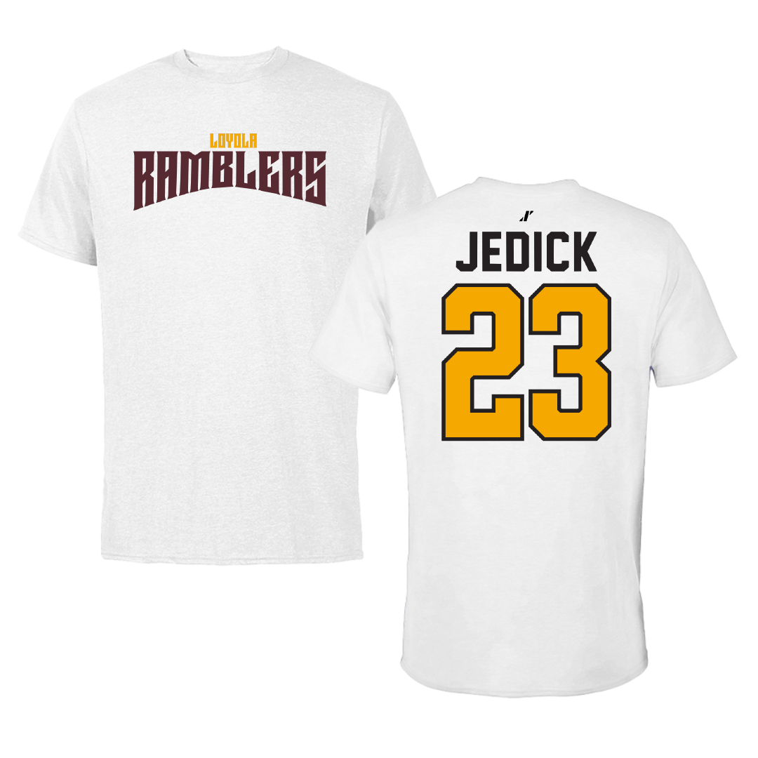 Loyola University-Chicago Volleyball White Classic Tee - #23 Jack Jedick