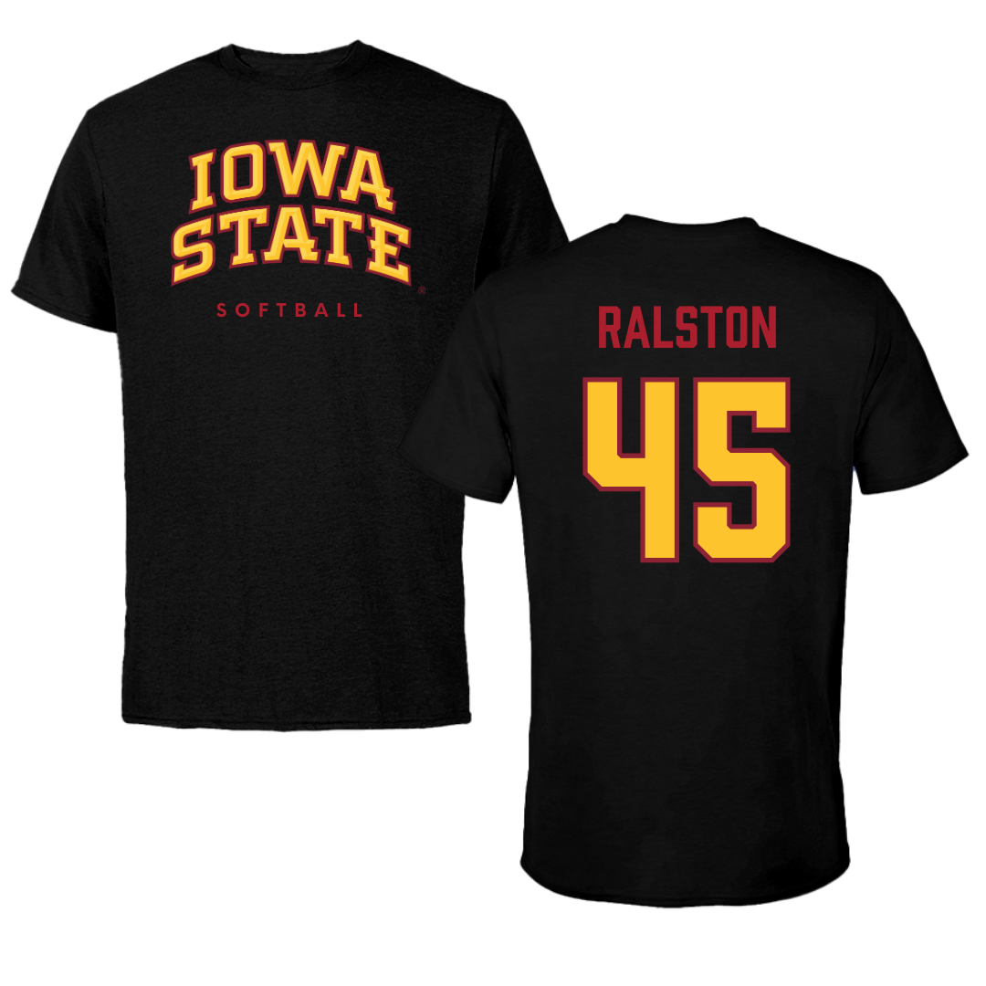 Iowa State University Softball Black Performance Tee - #45 Jaiden Ralston