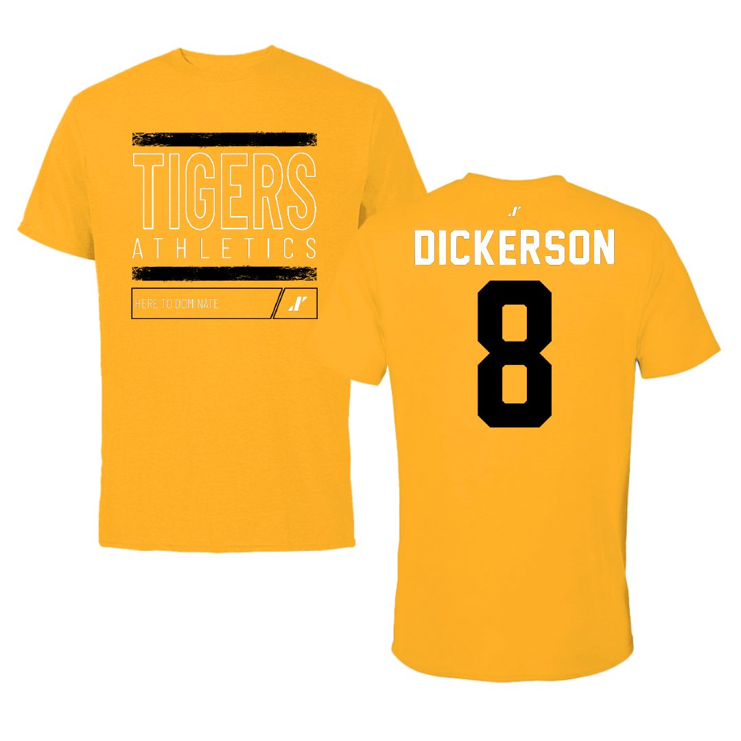 Fort Hays State University Soccer Gold Dominate Tee - #8 Bryce Dickerson